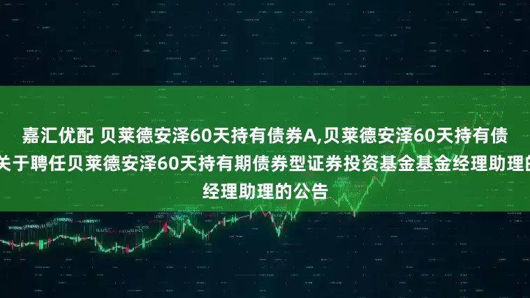 嘉汇优配 贝莱德安泽60天持有债券A,贝莱德安泽60天持有债券C: 关于聘任贝莱德安泽60天持有期债券型证券投资基金基金经理助理的公告