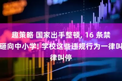 趣策略 国家出手整顿, 16 条禁令砸向中小学! 学校这些违规行为一律叫停