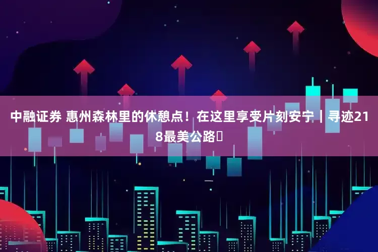 中融证券 惠州森林里的休憩点！在这里享受片刻安宁｜寻迹218最美公路㉑